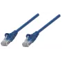 Intellinet Kabel krosowy sieciowy, kat. 6, 5 m, niebieski, CCA, U/UTP, PVC, RJ45, pozłacane styki, bezzaczepowa osłona wtyczki, osłonięty, dożywotnia gwarancja