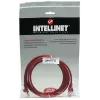 Intellinet Kabel krosowy sieciowy, Cat5e, 7,5 m, czerwony, CCA, U/UTP, PVC, RJ45, pozłacane styki, bez zaczepów, osłonięty, dożywotnia gwarancja