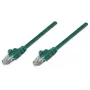 Intellinet kabel krosowy sieciowy, Cat5e, 7,5 m, zielony, CCA, U/UTP, PVC, RJ45, pozłacane styki, bezzaczepowa osłona, z osłoną, dożywotnia gwarancja