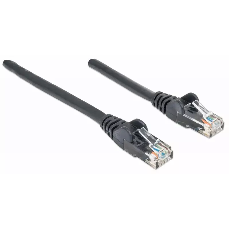 Intellinet Kabel krosowy sieciowy, Cat6, 2m, czarny, CCA, U/UTP, PVC, RJ45, pozłacane styki, snagless, wytłoczka, dożywotnia gwarancja