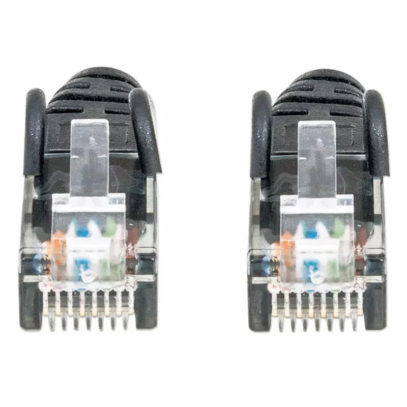 Intellinet Kabel krosowy sieciowy, Cat6, 2m, czarny, CCA, U/UTP, PVC, RJ45, pozłacane styki, snagless, wytłoczka, dożywotnia gwarancja