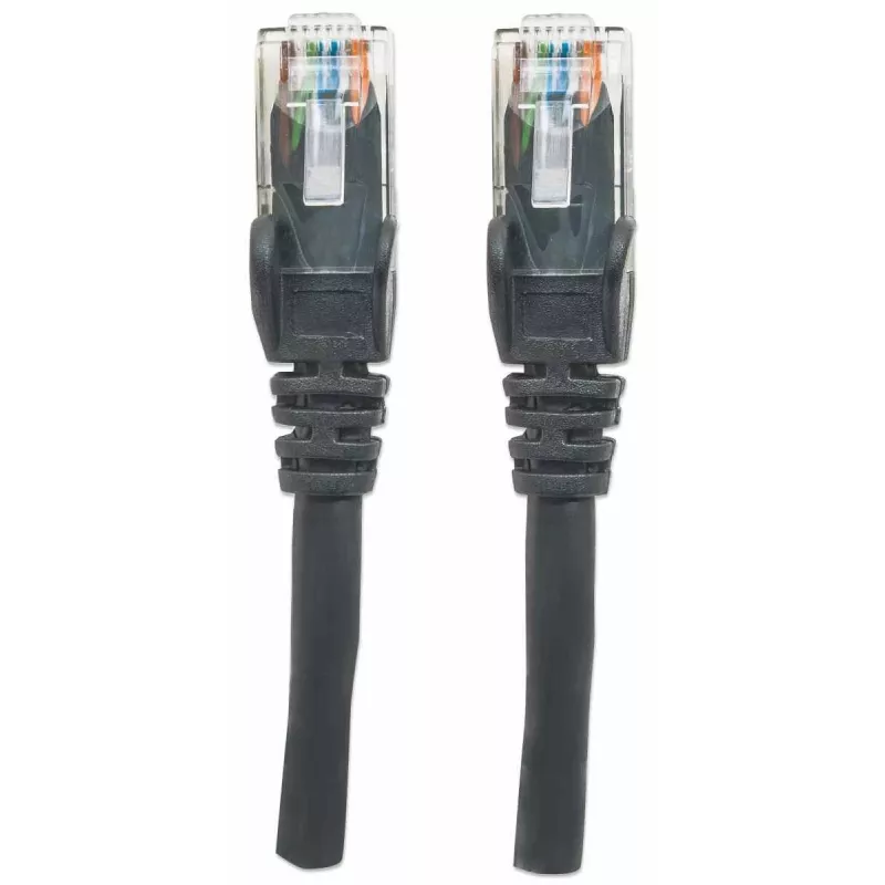 Intellinet Kabel krosowy sieciowy, Cat6, 2m, czarny, CCA, U/UTP, PVC, RJ45, pozłacane styki, snagless, wytłoczka, dożywotnia gwarancja