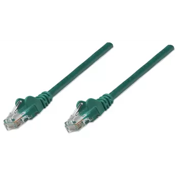Intellinet kabel krosowy sieciowy, kat. 6, 2 m, zielony, CCA, U/UTP, PVC, RJ45, pozłacane styki, bez zaczepów, osłona, dożywotnia gwarancja