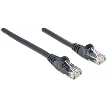 Intellinet Network kabel krosowy, Cat6, 1,5m, czarny, CCA, U/UTP, PVC, RJ45, pozłacane styki, zabezpieczenie przed zaczepianiem, osłona wtyku, gwarancja dożywotnia