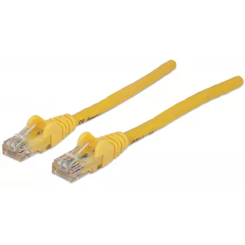 Intellinet kabel krosowy sieciowy, Kat. 6, 1 m, żółty, CCA, U/UTP, PVC, RJ45, pozłacane styki, bezzaczepowa osłona, odciążka, dożywotnia gwarancja