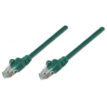 Intellinet Network kabel krosowy, Cat5e, 3 m, zielony, CCA, U/UTP, PVC, RJ45, pozłacane styki, bez zaczepów, osłona, dożywotnia gwarancja