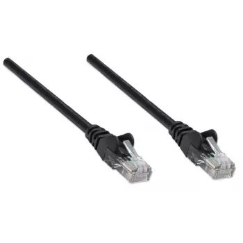 Kabel krosowy sieciowy Intellinet, Cat5e, 3 m, czarny, CCA, U/UTP, PVC, RJ45, pozłacane styki, zabezpieczenie przed zaczepianiem, osłona wtyku, dożywotnia gwarancja