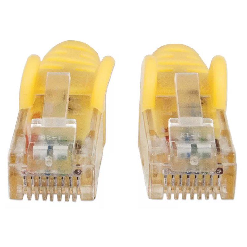 Intellinet Network kabel krosowy, Cat6, 0.5m, żółty, CCA, U/UTP, PVC, RJ45, Gold Plated Contacts, Snagless, Booted, Lifetime Warranty