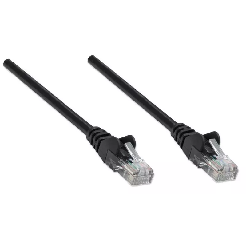 Intellinet Network kabel krosowy, Cat5e, 2m, czarny, CCA, U/UTP, PVC, RJ45, pozłacane styki, zabezpieczenie przed zaczepieniem, osłona wtyku, dożywotnia gwarancja