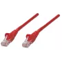 Intellinet kabel krosowy sieciowy, Cat5e, 2 m, czerwony, CCA, U/UTP, PVC, RJ45, pozłacane styki, zabezpieczenie przed zaczepianiem, odciążka, dożywotnia gwarancja