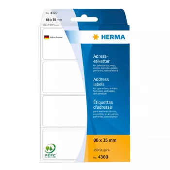 Etykiety adresowe HERMA ciągłe składane w harmonijkę 88x35 mm papier biały matowy 250 szt.