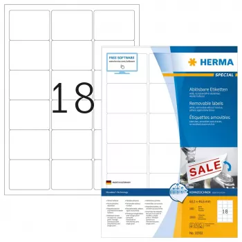Etykiety usuwalne HERMA A4 63,5x46,6 mm 1800 szt.