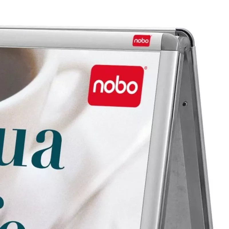 Nobo Essence A2 A-Frame znak chodnikowy, srebrny, aluminium, 485 mm, 850 mm