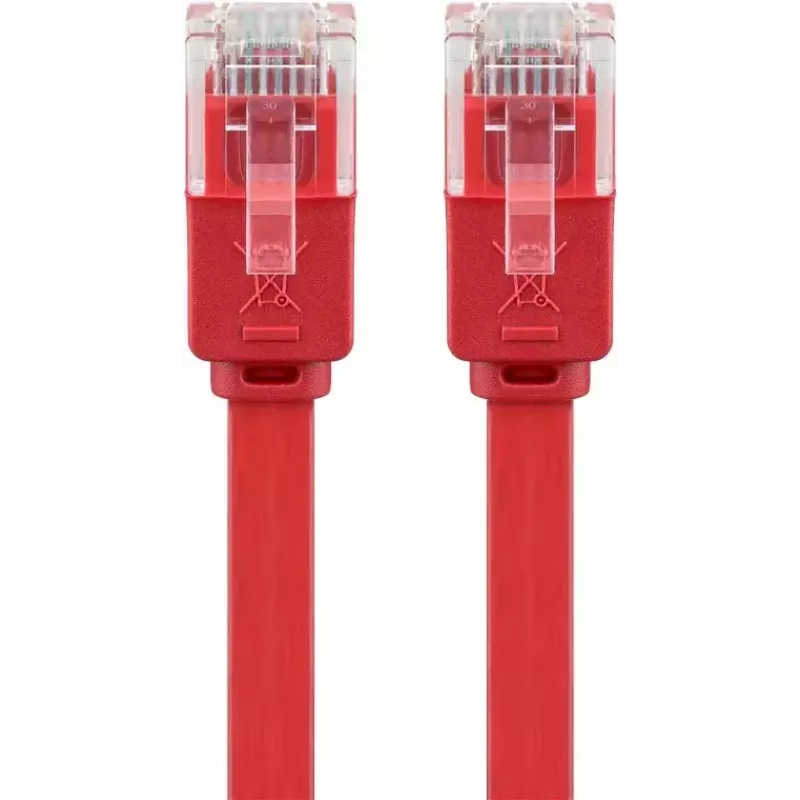 Goobay CAT 6 Płaski kabel krosowy U/UTP czerwony 2 m