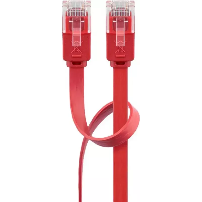 Goobay CAT 6 Płaski kabel krosowy U/UTP czerwony 2 m