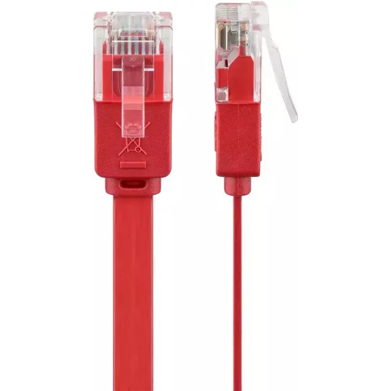 Goobay CAT 6 Płaski kabel krosowy U/UTP czerwony 2 m