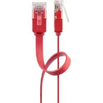 Goobay CAT 6 Płaski kabel krosowy U/UTP czerwony 2 m