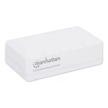 Manhattan 5-portowy przełącznik Fast Ethernet, tworzywo sztuczne, trzyletnia gwarancja, pudełko