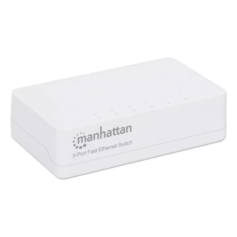 Manhattan 5-portowy przełącznik Fast Ethernet, tworzywo sztuczne, trzyletnia gwarancja, pudełko