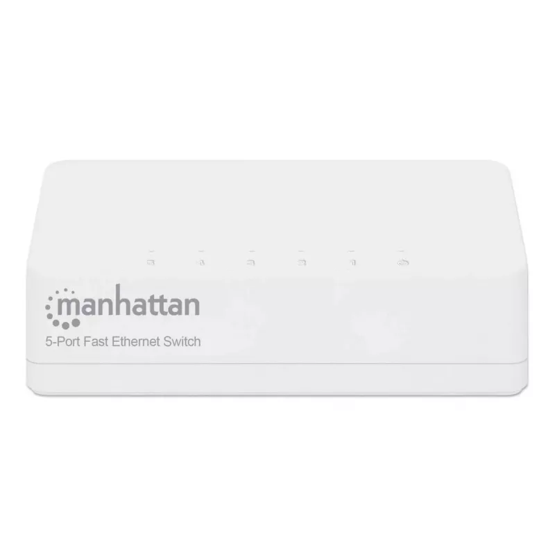 Manhattan 5-portowy przełącznik Fast Ethernet, tworzywo sztuczne, trzyletnia gwarancja, pudełko