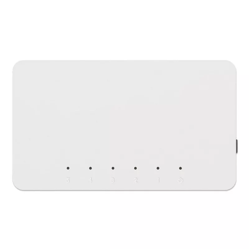 Manhattan 5-portowy przełącznik Fast Ethernet, tworzywo sztuczne, trzyletnia gwarancja, pudełko