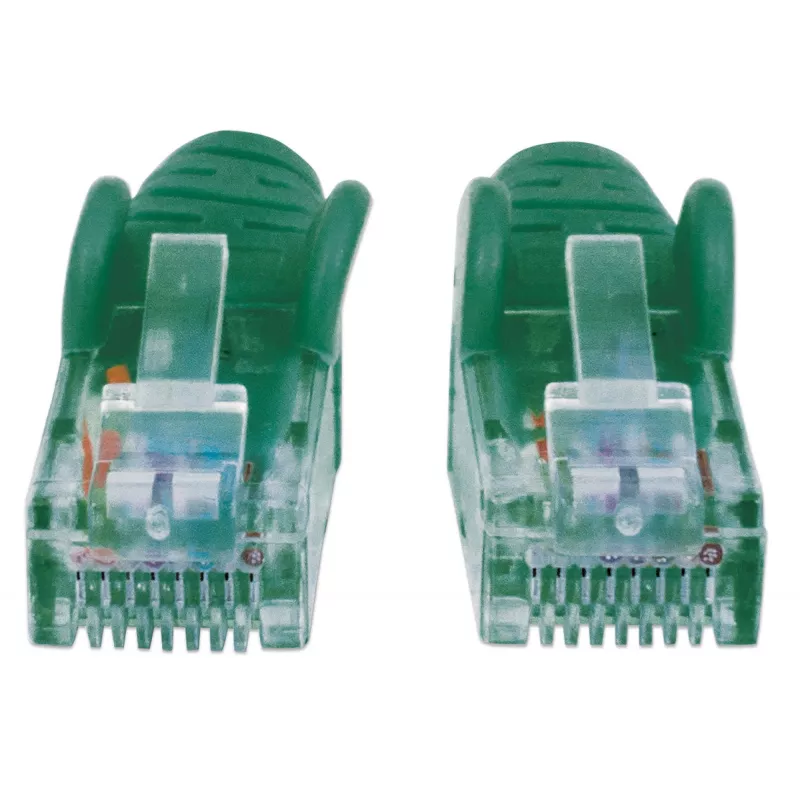 Kabel krosowy sieciowy Intellinet, Kat.6, 20m, zielony, CCA, U/UTP, PVC, RJ45, pozłacane styki, bezzaczepowa, z osłoną, dożywotnia gwarancja
