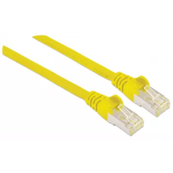 Intellinet Network kabel krosowy, Kat.6, 7.5 m, żółty, miedź, S/FTP, LSOH/LSZH, PVC, RJ45, pozłacane styki, bez zaczepów, osłona styków, dożywotnia gwarancja