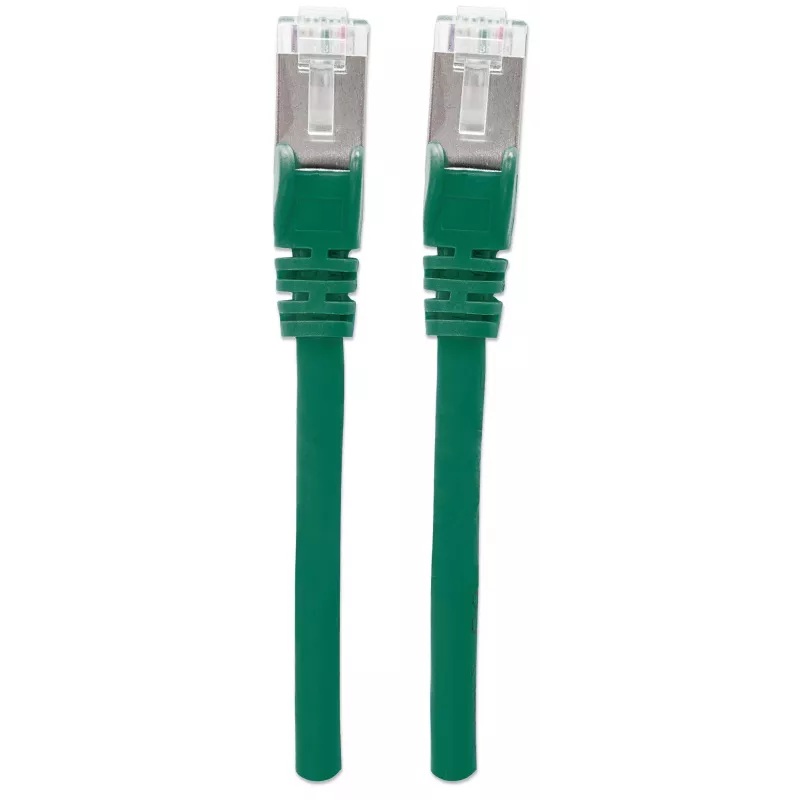 Kabel krosowy sieciowy Intellinet, Kat. 6, 10 m, zielony, miedź, S/FTP, LSOH / LSZH, PVC, RJ45, pozłacane styki, bez zaczepów, z osłonką, dożywotnia gwarancja