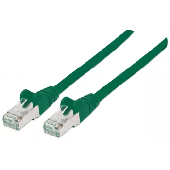 Intellinet Network kabel krosowy, Cat6, 15m, Zielony, Miedź, S/FTP, LSOH / LSZH, PVC, RJ45, Złocone Styki, Snagless, Osłona, Dożywotnia Gwarancja