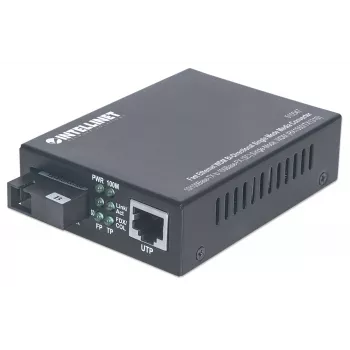 Intellinet Fast Ethernet WDM dwukierunkowy konwerter mediów jednomodowy, 10/100Base-Tx na 100Base-Fx (SC) jednomodowy, 20 km, WDM (Rx1550/Tx1310)