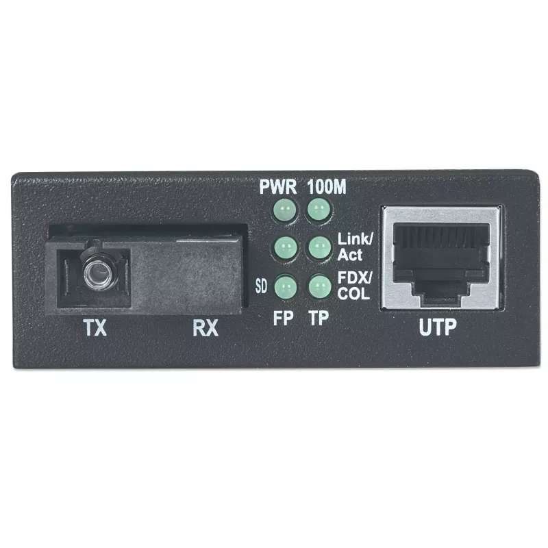 Intellinet Fast Ethernet WDM dwukierunkowy konwerter mediów jednomodowy, 10/100Base-Tx na 100Base-Fx (SC) jednomodowy, 20 km, WDM (Rx1550/Tx1310)