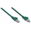 Intellinet kabel krosowy sieciowy, Cat5e, 1,5 m, zielony, CCA, U/UTP, PVC, RJ45, pozłacane styki, bezzaczepowa osłona, odciążka, dożywotnia gwarancja