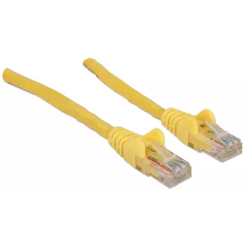 Intellinet sieciowy Patch kabel, Cat6A, 30m, Żółty, Miedź, S/FTP, LSOH / LSZH, PVC, RJ45, Pozłacane styki, Bezzaczepowe, Odciążka, Dożywotnia gwarancja