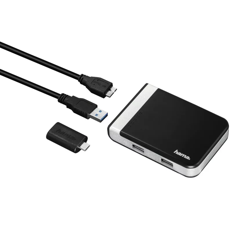 Hama 00054546 czytnik kart USB 3.2 Gen 1 (3.1 Gen 1) Typ-A/Typ-C Czarny, Srebrny