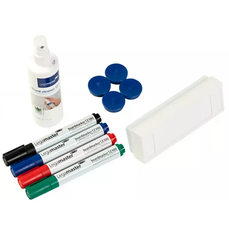 Zestaw akcesoriów do tablic suchościeralnych Legamaster basic 10-częściowy, kompatybilny z Legamaster UNIVERSAL, wielokolorowy, 225×45×255 mm