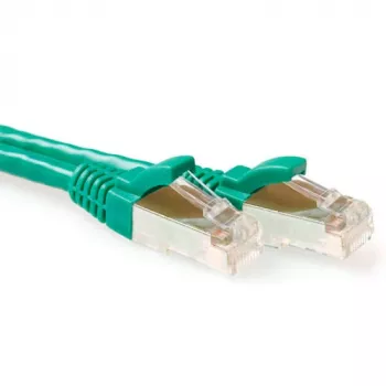 Kabel krosowy ACT zielony 1,5 metra S/FTP CAT6A z bezzaczepowymi złączami RJ45