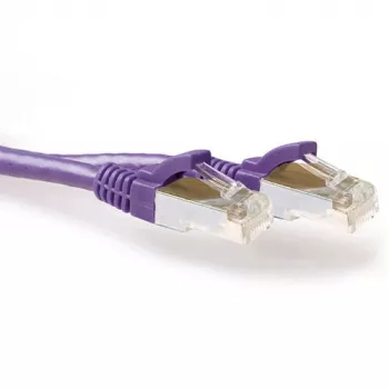 ACT Fioletowy patchcord 0,5 m SFTP CAT6A, bezzatrzaskowy ze złączami RJ45