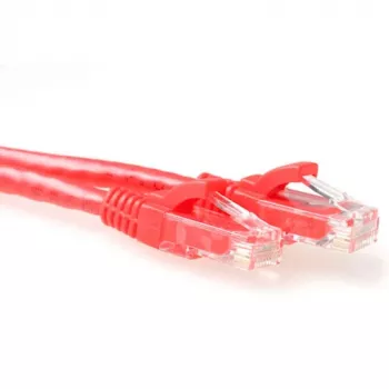 Patchcord ACT czerwony 0,25 m U/UTP CAT6 z wtyczkami RJ45, niehacząca osłona