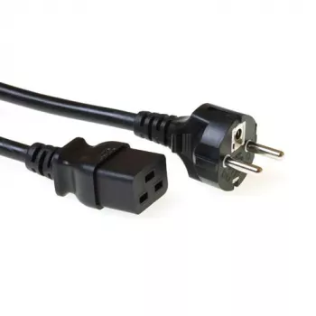 ACT Powercord złącze sieciowe CEE 7/7 męskie (proste) - C19 czarny 3 m
