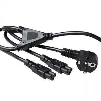 ACT Powercord rozdzielacz kabla zasilającego wtyk CEE7/7 męski (kątowy) - 2 x C5 1,80 m