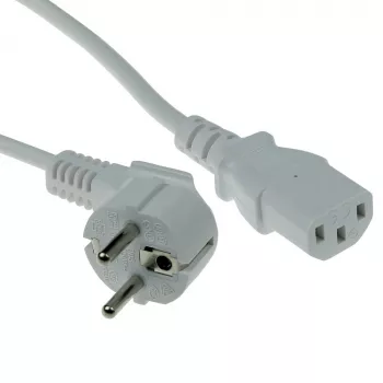 ACT Powercord kabel zasilający wtyczka CEE 7/7 męska (kątowa) - C13 biały 5 m