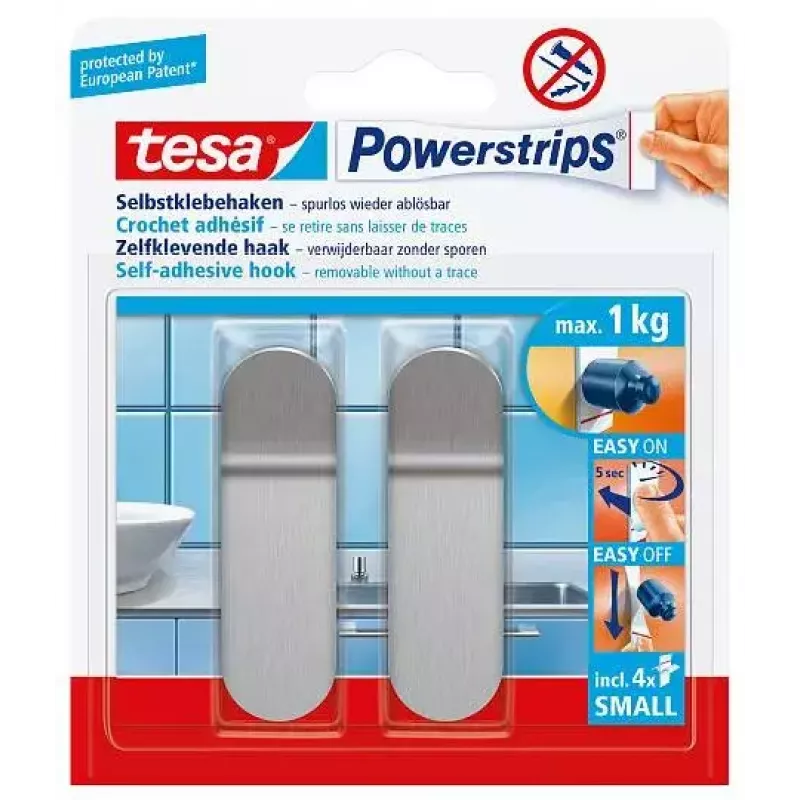 Wieszak na ręczniki TESA 57045-00000 Metaliczny Wewnątrz 2 szt.