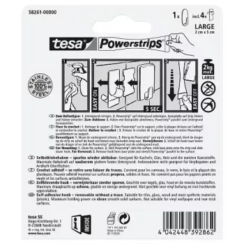 Wieszak na ręczniki TESA 58261-00000 Do wnętrz Metaliczny 1 szt.