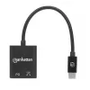 Manhattan Adapter audio USB-C na USB-C i USB-C (z Power Delivery), czarny, 480 Mb/s (USB 2.0), kabel 11 cm, z Power Delivery do portu USB-C (60 W), trzyletnia gwarancja