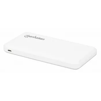 Manhattan Power Bank, 10000 mAh, Wyjście: 2x USB-A (2,1 A i 1 A), Wejście: USB-C i Micro-USB (oba 2 A), Biały, Roczna gwarancja