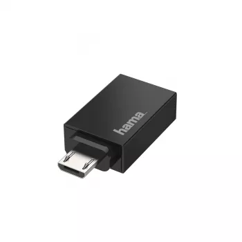 Hama 00200307 przejściówka Micro-USB na USB Type-A czarna