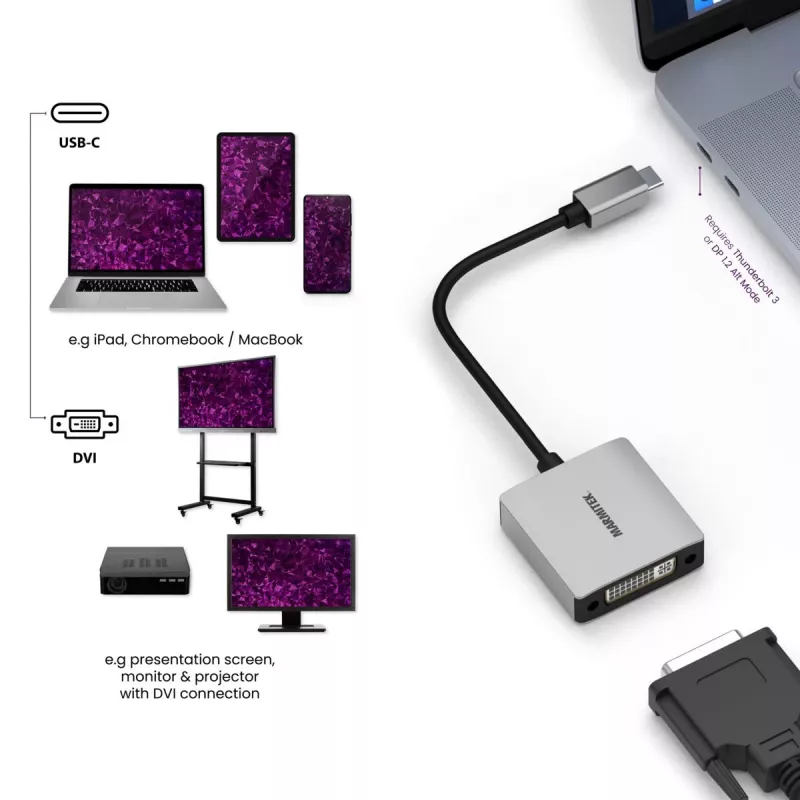 Marmitek Connect USB C do DVI - adapter USB-C na DVI