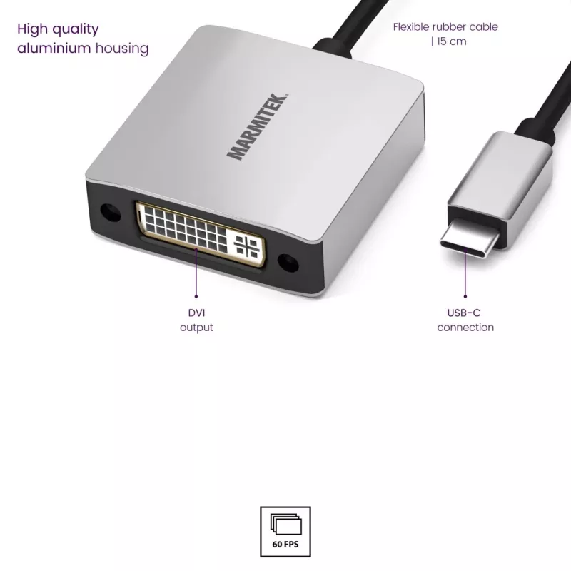 Marmitek Connect USB C do DVI - adapter USB-C na DVI