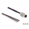 DeLOCK M8 kabel do montażu panelowego A-kodowany 4-pinowy męski 0.5 m