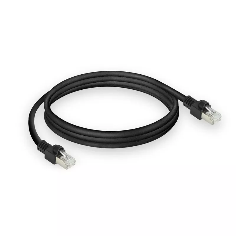 ACT czarny 0,5 m elastyczny patchcord przemysłowy S/FTP CAT7 PUR z łączami RJ45, bez zaczepów (zgodny z CAT6A)
